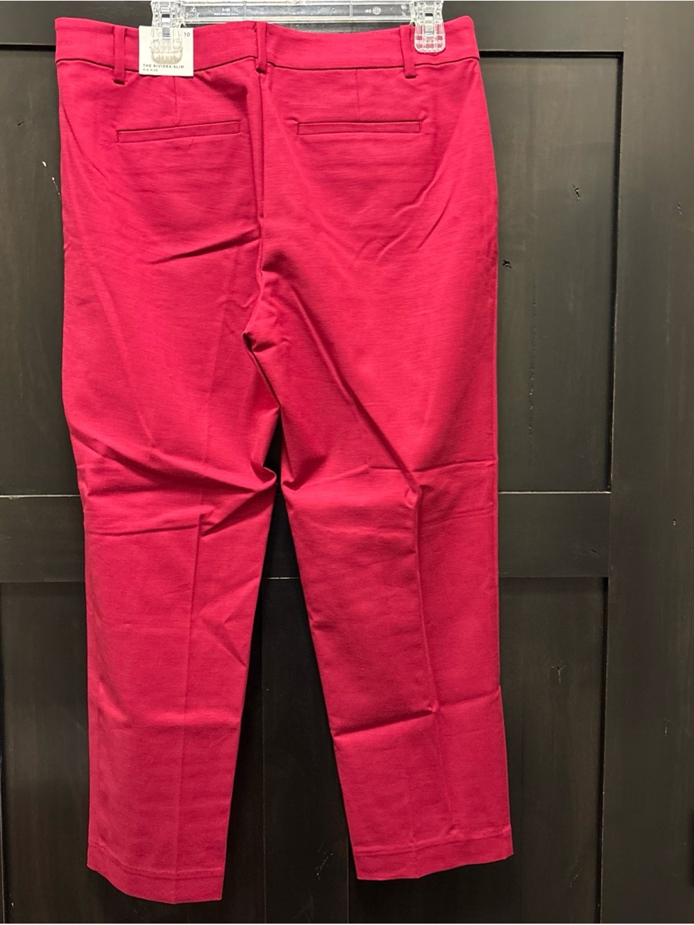 Loft The Riviera Slim Mid Rise Red Size 10 Women’s Pants Pockets Straight Leg - Picture 4 of 12